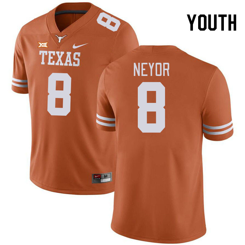 Youth #8 Isaiah Neyor Texas Longhorns 2023 College Football Jerseys Stitched-Orange
